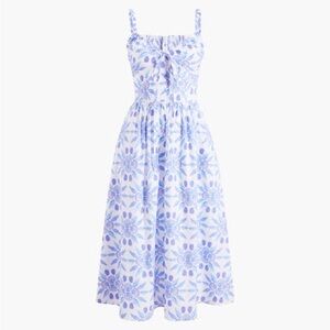 Hill House The Juliana Dress Blue Shell Mosaic Cotton size XL